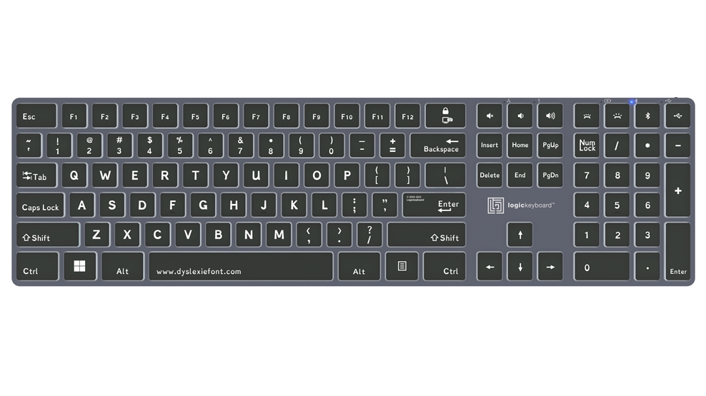 Dyslexie<br>TITAN Wireless Backlit Keyboard – Windows<br>
